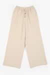 Buy_PERONA_Beige Cotton Solid Amora Trouser 