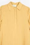 Buy_PERONA_Yellow Cotton Stripe Collared Annabeth Pattern Shirt Dress _Online_at_Aza_Fashions