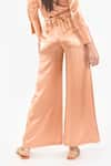 PERONA_Orange Cotton Solid Azaria Flared Trouser _Online_at_Aza_Fashions