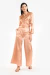 Shop_PERONA_Orange Cotton Solid Azaria Flared Trouser _Online_at_Aza_Fashions