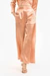 PERONA_Orange Cotton Solid Azaria Flared Trouser _at_Aza_Fashions