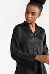 Buy_PERONA_Black Cotton Solid Collared Cynthia Shirt 