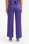 Shop_PERONA_Purple Cotton Solid Elina Trouser_at_Aza_Fashions