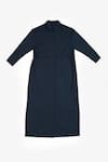 Buy_PERONA_Blue Cotton Plain Collared Neck Janie Dress 