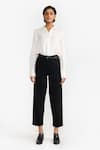 Buy_PERONA_Black Cotton Plain Juliette Barrel Pant _at_Aza_Fashions