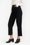 PERONA_Black Cotton Plain Juliette Barrel Pant _Online_at_Aza_Fashions