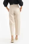 Shop_PERONA_Beige Cotton Plain Juliette Barrel Pant _at_Aza_Fashions