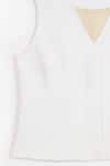 PERONA_Ivory Cotton Plain V Neck Maia Vest _Online_at_Aza_Fashions