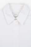 Buy_PERONA_White Cotton Plain Collared Neck Penny Cropped Shirt _Online