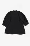 Shop_PERONA_Black Cotton Plain Collared Neck Veronica Puff Sleeve Shirt _Online_at_Aza_Fashions