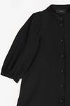 Buy_PERONA_Black Cotton Plain Collared Neck Veronica Puff Sleeve Shirt _Online