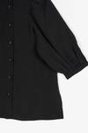 Shop_PERONA_Black Cotton Plain Collared Neck Veronica Puff Sleeve Shirt _Online