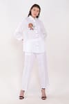 Buy_Linen Bloom_White 100% Linen Embroidery Thread Collar Puppy Placement Shirt _at_Aza_Fashions