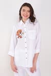 Shop_Linen Bloom_White 100% Linen Embroidery Thread Collar Puppy Placement Shirt _Online_at_Aza_Fashions