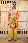 Buy_Soniya G_Multi Color Silk Blend Printed Abstract Floral Kurta And Wide Leg Pant Set_at_Aza_Fashions