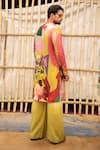 Shop_Soniya G_Multi Color Silk Blend Printed Abstract Floral Kurta And Wide Leg Pant Set_at_Aza_Fashions