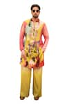 Buy_Soniya G_Multi Color Silk Blend Printed Abstract Floral Kurta And Wide Leg Pant Set_Online_at_Aza_Fashions