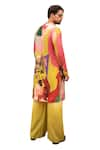 Soniya G_Multi Color Silk Blend Printed Abstract Floral Kurta And Wide Leg Pant Set_Online