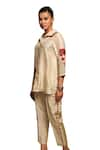 Shop_Avni Bhuva_Ivory Silk Print Fleur Collar Neck Doki Shirt With Pant _at_Aza_Fashions