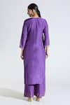 Shop_Samyukta Singhania_Purple Kurta Dola Silk Woven Floral Round Jacquard Panel Pattern Palazzo Set _at_Aza_Fashions