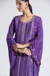 Shop_Samyukta Singhania_Purple Kurta Dola Silk Woven Floral Round Jacquard Panel Pattern Palazzo Set _Online_at_Aza_Fashions