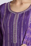 Samyukta Singhania_Purple Kurta Dola Silk Woven Floral Round Jacquard Panel Pattern Palazzo Set _at_Aza_Fashions