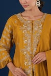 Buy_BAIDEHI_Orange Kurta And Sharara Georgette Embroidery Zardosi Round Short & Set_Online_at_Aza_Fashions