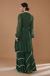 Shop_BAIDEHI_Green Georgette Cut Work, Embroidery, Sequins, High-low Tunic With Sharara _at_Aza_Fashions