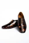 Buy_ANIKET GUPTA_Brown Taanka Shaded Formal Shoes _at_Aza_Fashions