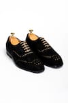 Shop_ANIKET GUPTA_Black Barfi Laced Up Shoes _at_Aza_Fashions