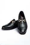 Buy_ANIKET GUPTA_Black Checkered Shehzaada Pattern Shoes _at_Aza_Fashions