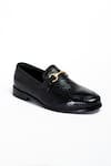 ANIKET GUPTA_Black Checkered Shehzaada Pattern Shoes _Online_at_Aza_Fashions