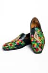 Buy_ANIKET GUPTA_Green Floral Sonchiriya Embroidered Shoes _at_Aza_Fashions