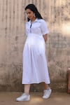 Buy_NUHH_White Cotton Poplin Plain Collar Shirt Dress_Online_at_Aza_Fashions