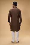 Shop_Arihant Rai Sinha_Brown Soft Cotton Solid Kurta_at_Aza_Fashions