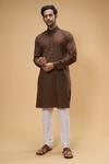 Buy_Arihant Rai Sinha_Brown Soft Cotton Solid Kurta_Online_at_Aza_Fashions