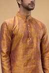 Arihant Rai Sinha_Orange Jacquard Woven Floral Pattern Kurta _at_Aza_Fashions