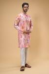 Buy_Arihant Rai Sinha_White Soft Cotton Printed Abstract Kurta _at_Aza_Fashions