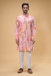 Arihant Rai Sinha_White Soft Cotton Printed Abstract Kurta _Online_at_Aza_Fashions