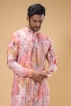 Shop_Arihant Rai Sinha_White Soft Cotton Printed Abstract Kurta _Online_at_Aza_Fashions