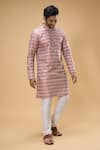 Buy_Arihant Rai Sinha_Pink Jacquard Embroidered Floral Work Kurta _Online_at_Aza_Fashions