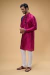 Buy_Arihant Rai Sinha_Pink Silk Placement Embroidered Zari Thread Work Kurta _Online_at_Aza_Fashions