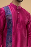 Arihant Rai Sinha_Pink Silk Placement Embroidered Zari Thread Work Kurta _at_Aza_Fashions