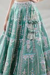 Buy_Samyukta Singhania_Green Jimmy Choo Embroidery Sequin Applique Halter Leaf Bridal Lehenga Set_Online_at_Aza_Fashions