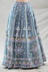 Samyukta Singhania_Grey Jimmy Choo Embroidery Sequin Applique Boat Neck Work Lehenga Set_Online_at_Aza_Fashions