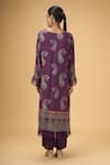 Shop_Samyukta Singhania_Purple Pure Muslin Digital Printed Pakistani Cutwork Pattern Kurta Salwar Set _at_Aza_Fashions