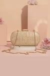 Buy_Amyra_Gold Sequins Mirai Embroidered Clutch With Detachable Sling _at_Aza_Fashions