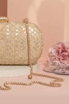 Buy_Amyra_Gold Sequins Mirai Embroidered Clutch With Detachable Sling _Online_at_Aza_Fashions