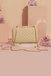 Buy_AMYRA_Gold Sequins Inaya Embroidered Box Clutch With Detachable Sling _at_Aza_Fashions