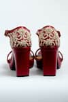 Buy_ANIKET GUPTA_Red Zardozi Nazakat Embroidered Block Heels _Online_at_Aza_Fashions